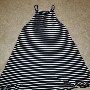 Old navy black/white striped swing dress